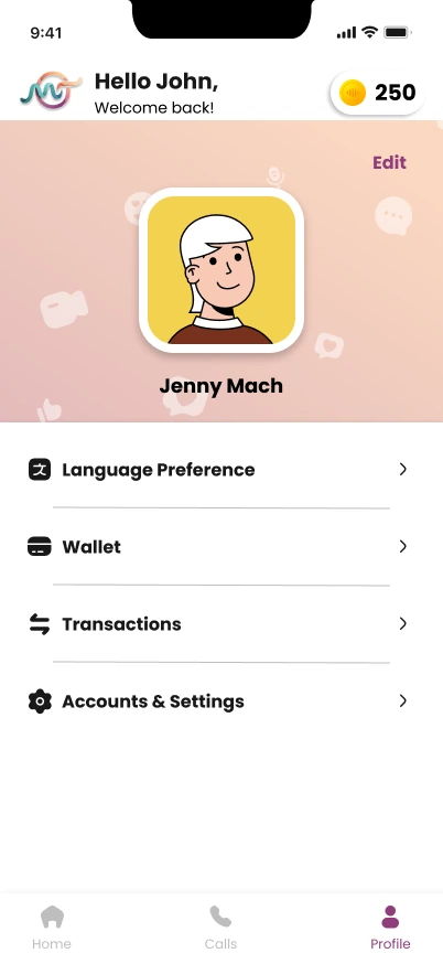 Profile and account